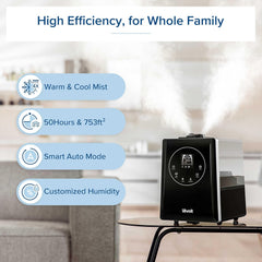 LEVOIT LV600S Smart Warm and Cool Mist Humidifiers for Home Bedroom Large Room, (6L) 753ft² Coverage, Quickly & Evenly Humidify Whole House, Easy Top Fill, App & Voice Control - Quiet Sleep Mode