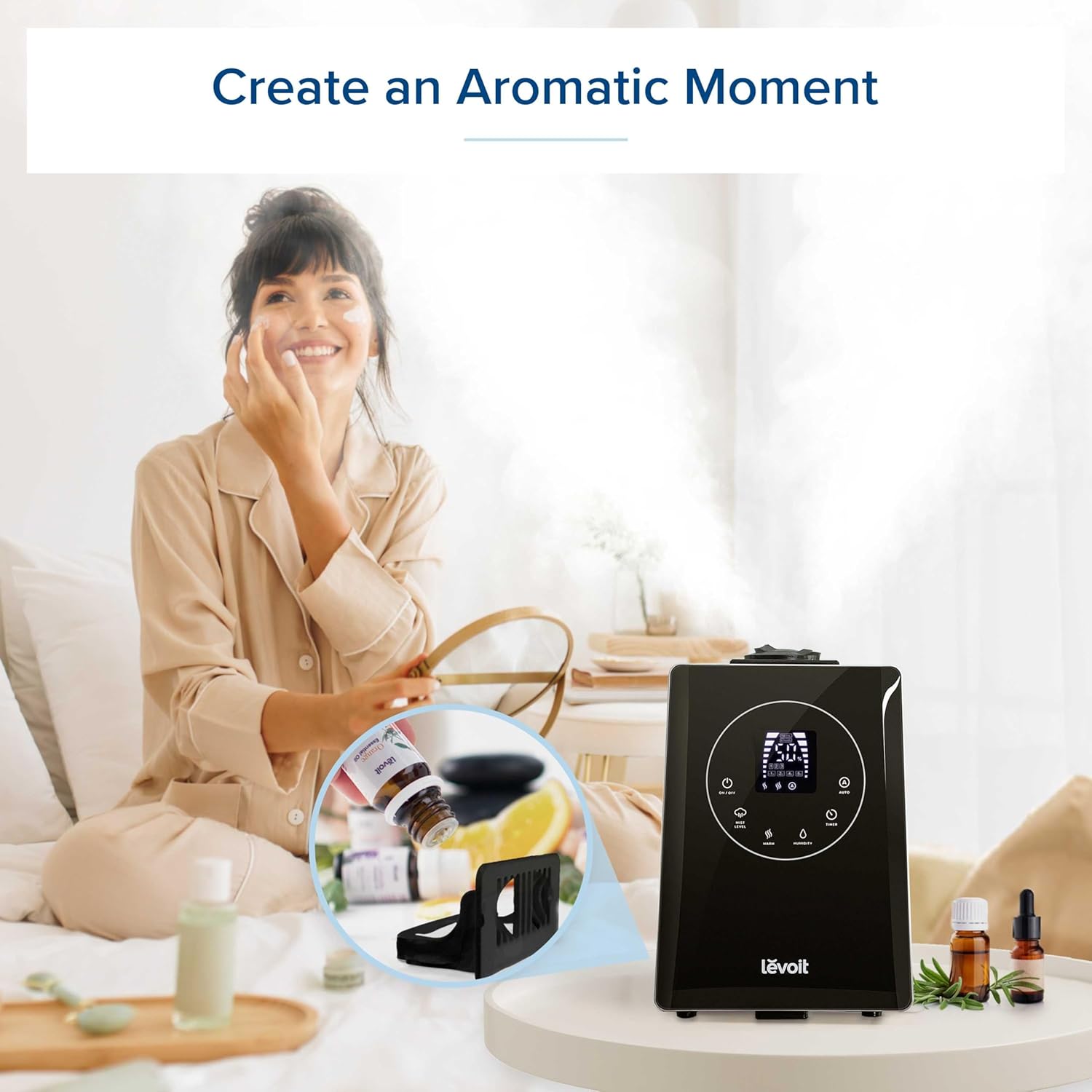 LEVOIT LV600S Smart Warm and Cool Mist Humidifiers for Home Bedroom Large Room, (6L) 753ft² Coverage, Quickly & Evenly Humidify Whole House, Easy Top Fill, App & Voice Control - Quiet Sleep Mode