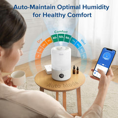 LEVOIT Dual 200S Smart Humidifiers for Bedroom, Top Fill, Customize Humidity for Home, Baby Nursery & Plants with Humidistat, Essential Oil Diffuser, Schedule, Timer, APP & Voice Control, 3L, Blue