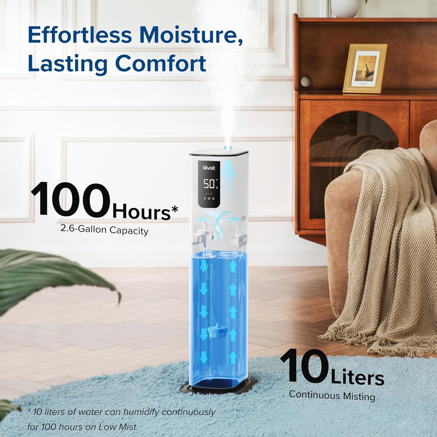 LEVOIT LV600S Smart Warm and Cool Mist Humidifiers for Home Bedroom Large Room, (6L) 753ft² Coverage, Quickly & Evenly Humidify Whole House, Easy Top Fill, App & Voice Control - Quiet Sleep Mode