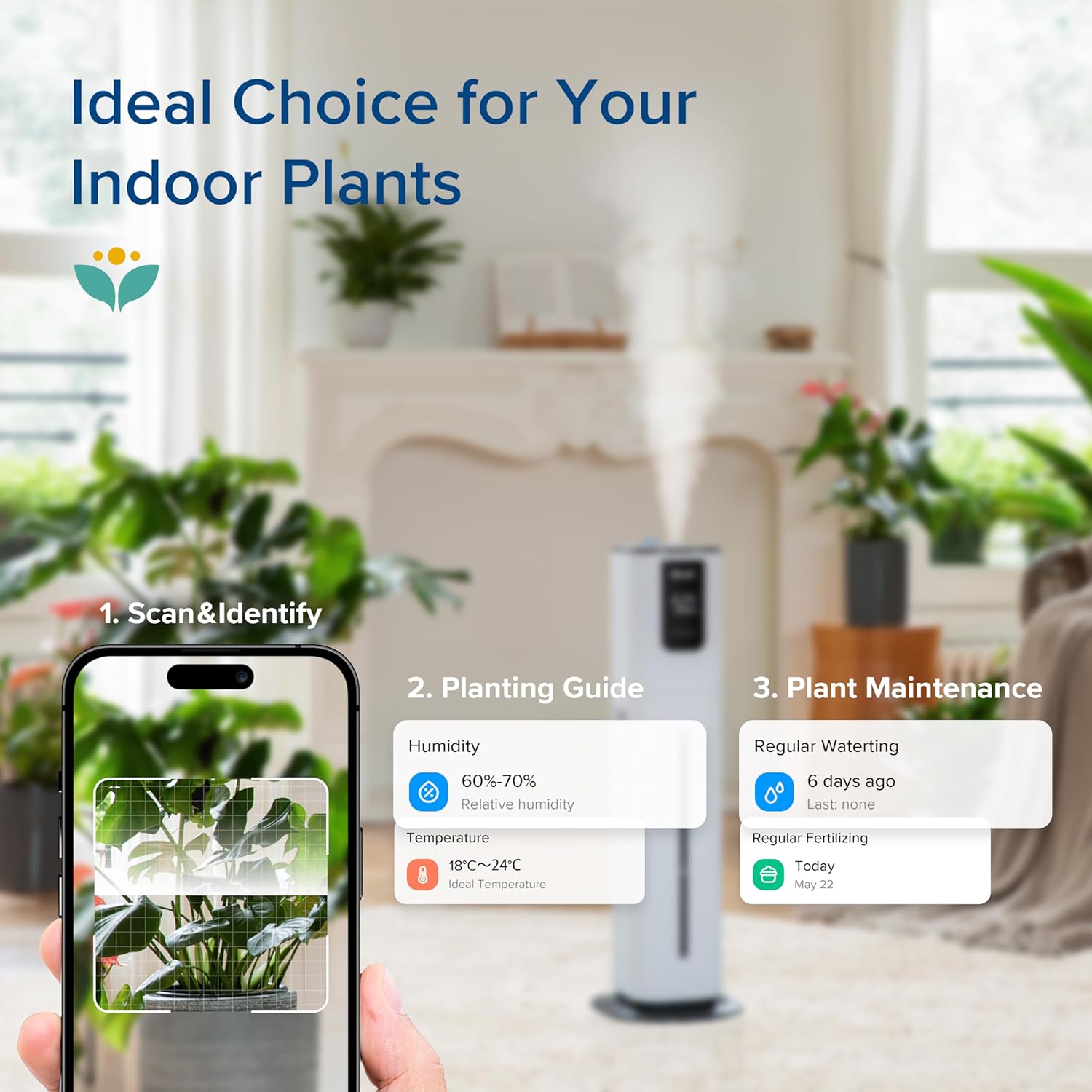 LEVOIT LV600S Smart Warm and Cool Mist Humidifiers for Home Bedroom Large Room, (6L) 753ft² Coverage, Quickly & Evenly Humidify Whole House, Easy Top Fill, App & Voice Control - Quiet Sleep Mode