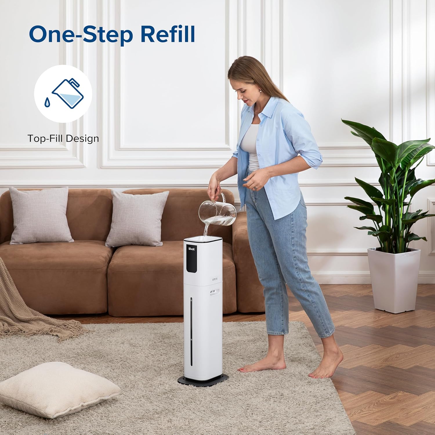LEVOIT LV600S Smart Warm and Cool Mist Humidifiers for Home Bedroom Large Room, (6L) 753ft² Coverage, Quickly & Evenly Humidify Whole House, Easy Top Fill, App & Voice Control - Quiet Sleep Mode
